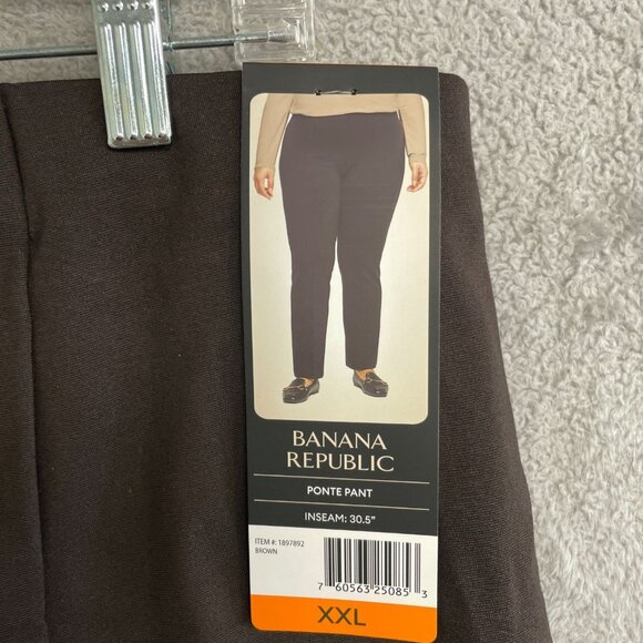 NEW Banana Republic Women's XXL Ponte Pant Brown Pullon Slim Leg Stretched - Picture 8 of 10